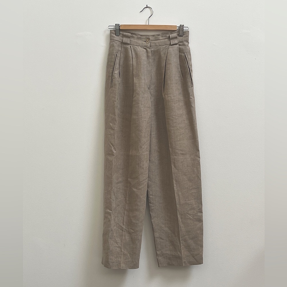 Vintage 100% Linen Pleated Trousers, size XS